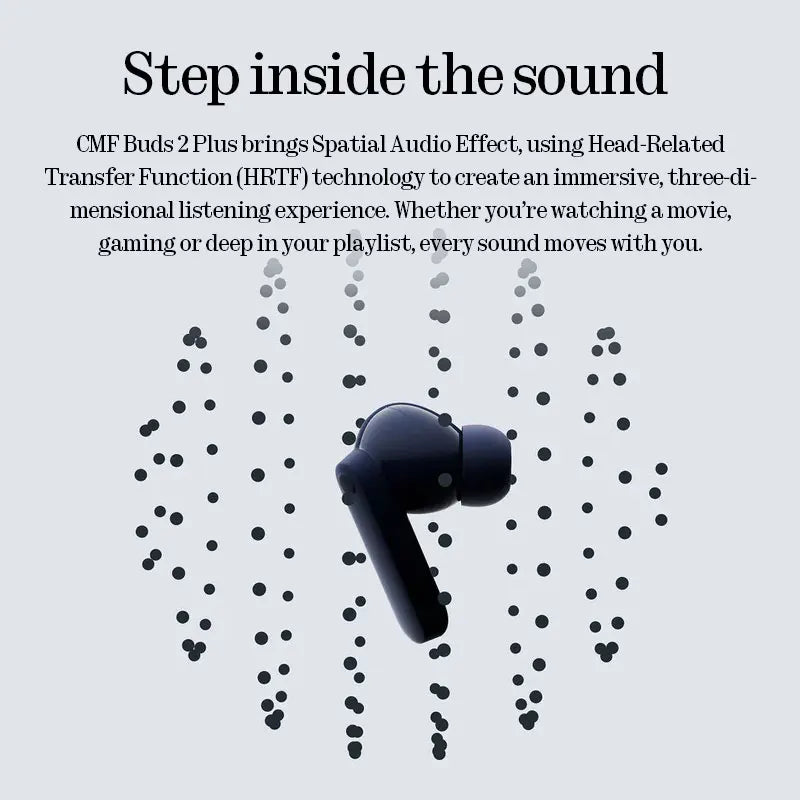 CMF Buds 2 Plus 12mm LCP Driver for rich and balanced sound 50dB Hybrid ANC