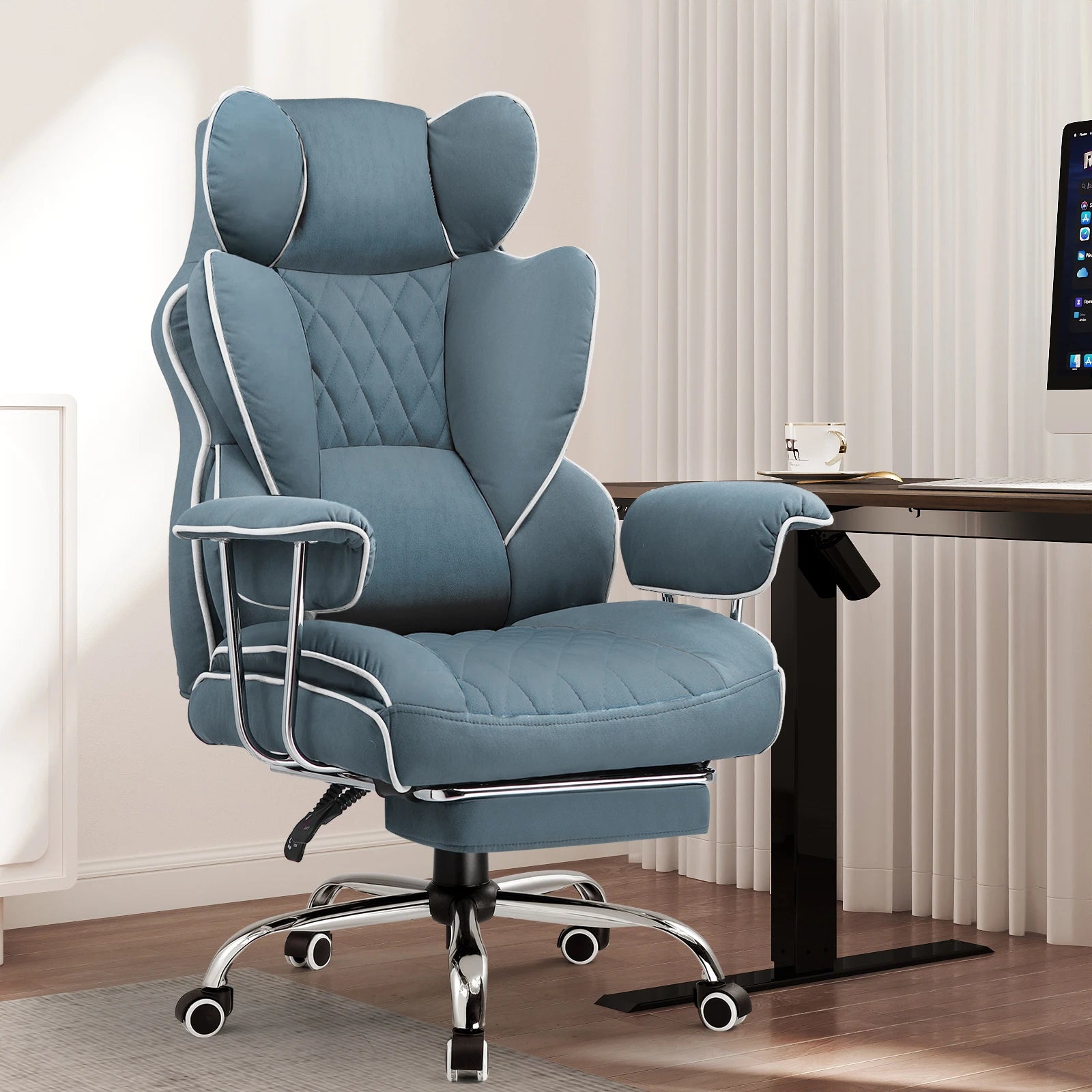 GTPLAYER Gaming Chair, Executive Office Desk Chair Ergonomic Computer Chair with Footrest Heavy Duty High Back Lumbar Support