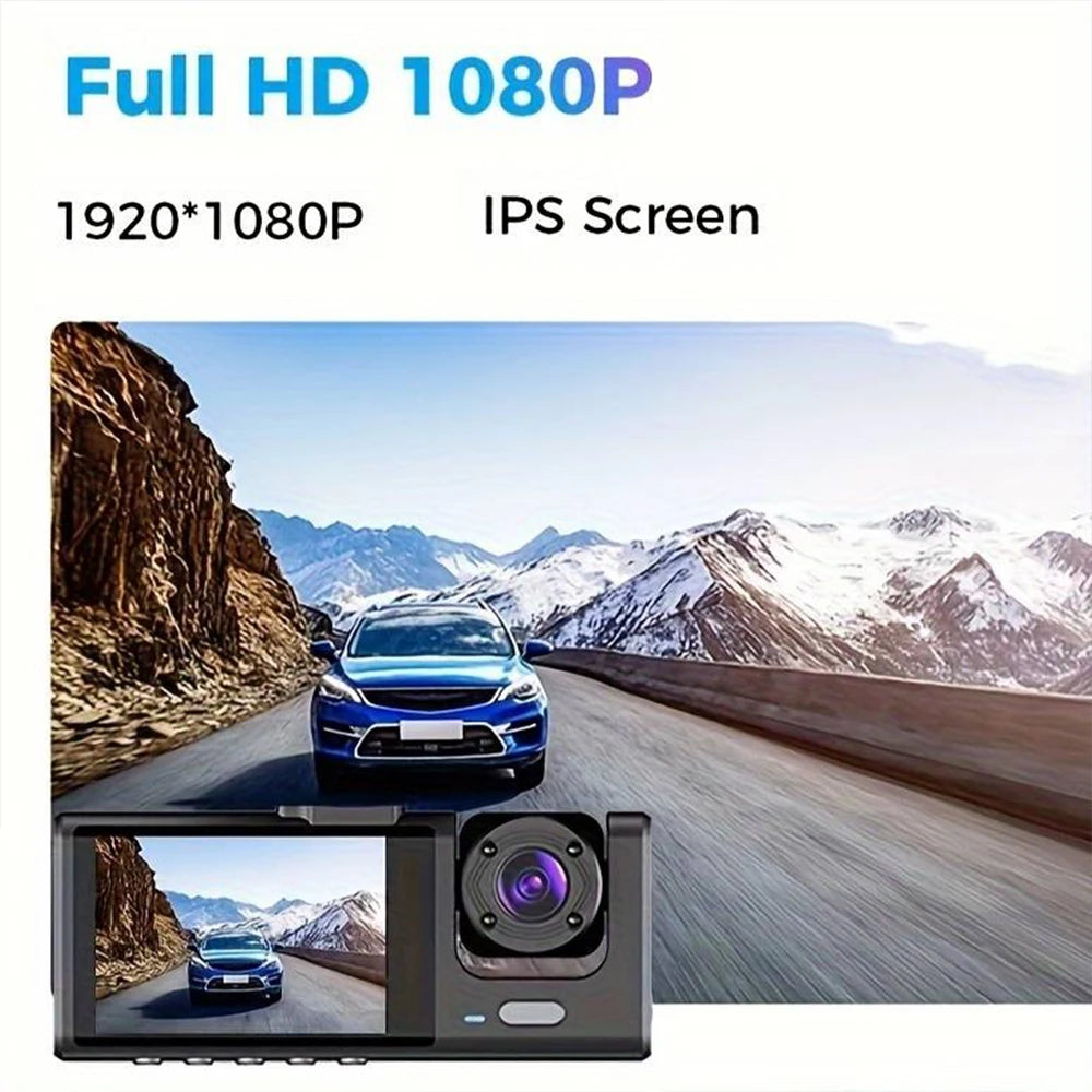 3 Camra Dash Cam for Cars Camera 1080P Car Dvr Vehicle Recorder Video Recorder Front and Rear Camera W/ IR Night Vision Dashcam