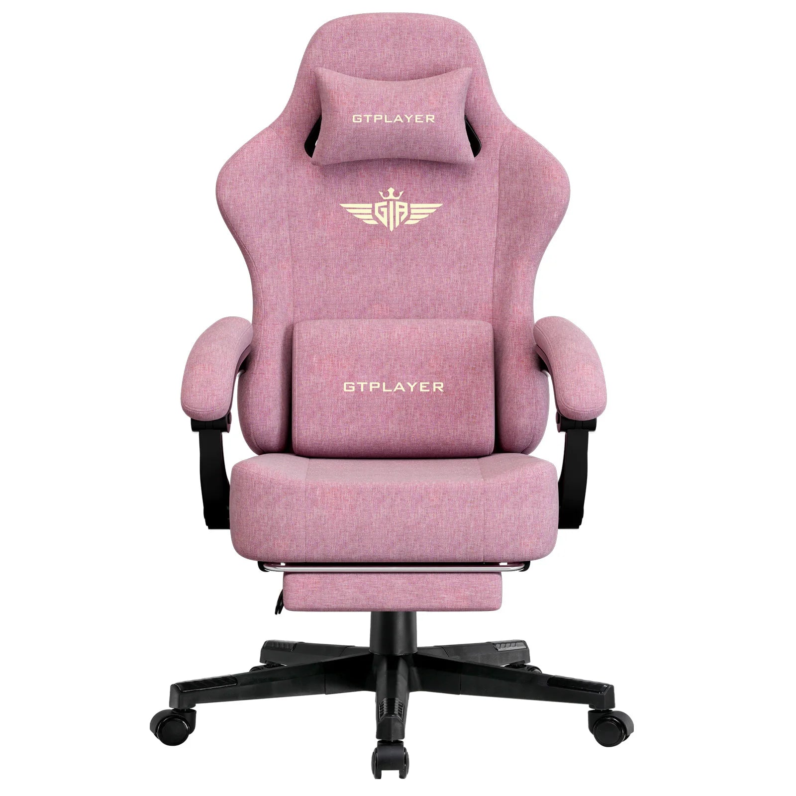 GTPLAYER Fabric Gaming Chair, Ergonomic Computer Chair with Footrest and Lumbar Support Height Adjustable Home Office Chair