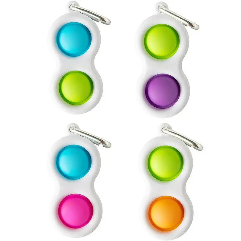 Children Kid Simple Dimple Special Needs Silent Sensory Fidget Keyring Toy Autism Classroom Adult UK