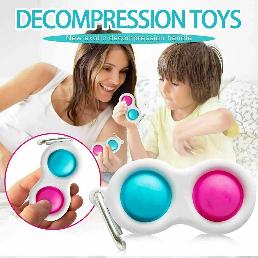 Children Kid Simple Dimple Special Needs Silent Sensory Fidget Keyring Toy Autism Classroom Adult UK