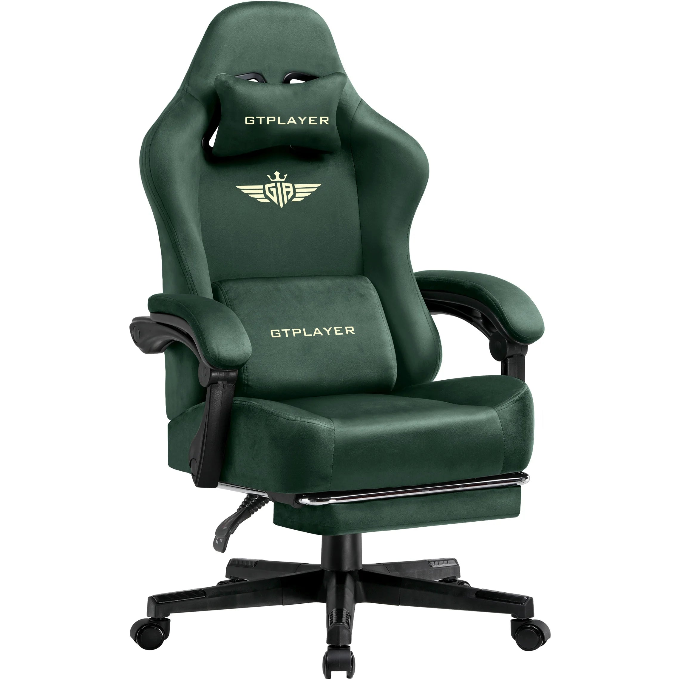 GTPLAYER Fabric Gaming Chair, Ergonomic Computer Chair with Footrest and Lumbar Support Height Adjustable Home Office Chair