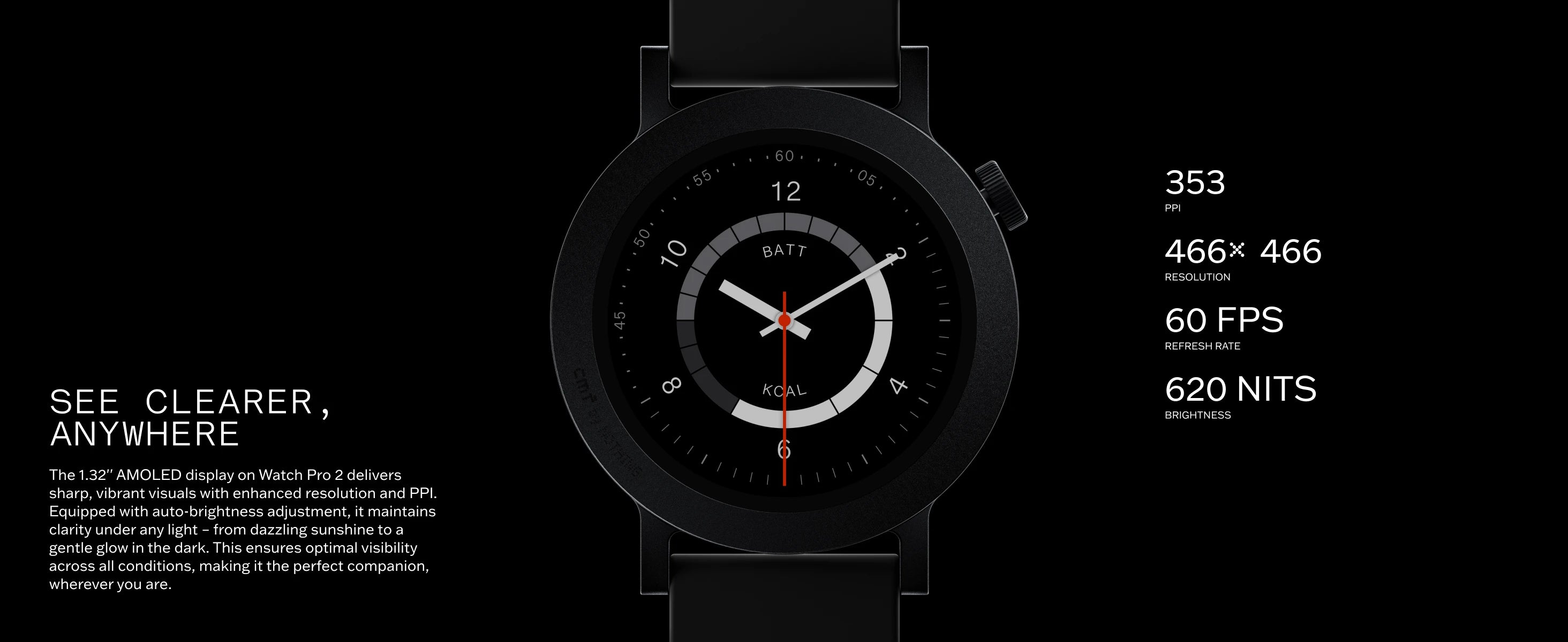 CMF by Nothing Watch Pro 2 Smartwatch with 1.32’’ AMOLED display, 11 days battery life, Bluetooth calls with AI noise reductio