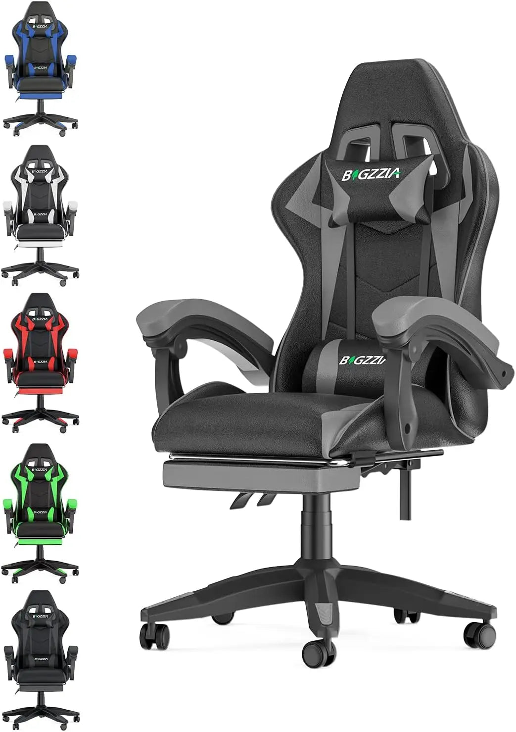 Ergonomic  Gaming Chair with Footrest Gamer Chairs Ergonomic with Lumbar Cushion Gaming Chair Height Adjustable Computer Chair