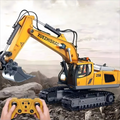 Excavator Toy for Boys with Remote Control 11-Channel Alloy Metal 2.4GHz Wireless RC Engineering Vehicle for Boys 3-12 Year Old