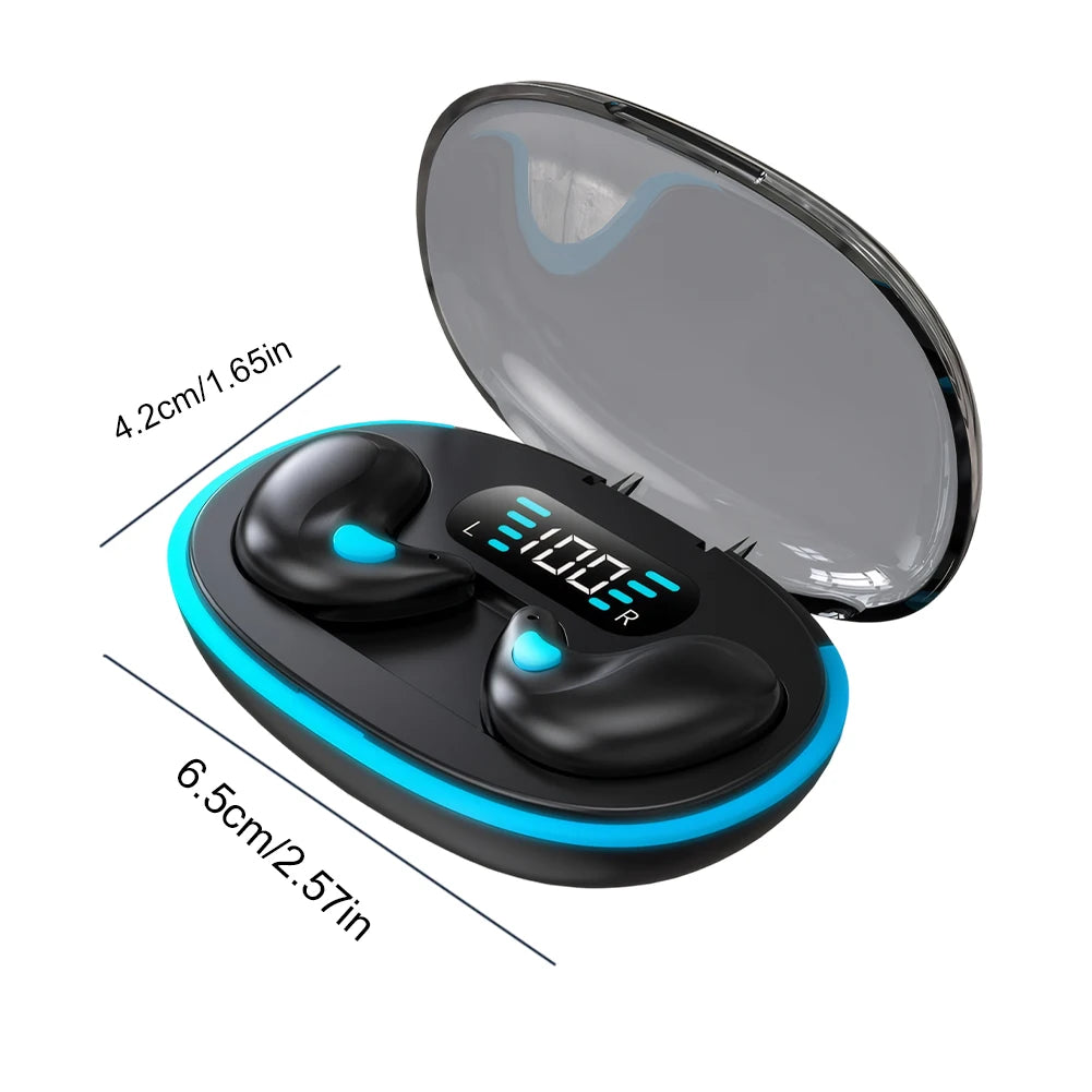 BT 5.3 Stereo Headphones Touch Control Sense-Free Micro Sleep Earbuds Open Ear Headsets for Running Fitness Learning Accessories