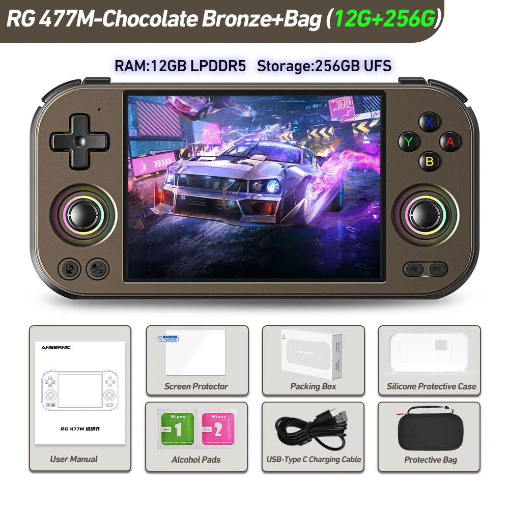 Anbernic RG477M Retro Handheld Game Console 4.7-inch LTPS 64 Bit Game Player Dimensity 8300 Online Multiplayer Streaming RG 477M