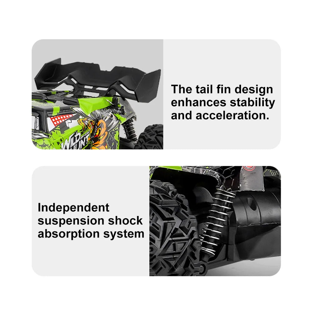 RC Off-road Car Toy 2.4G High Speed Remote Control 1:14  Bigfoot Climbing Model Car Shock Absorber With led light