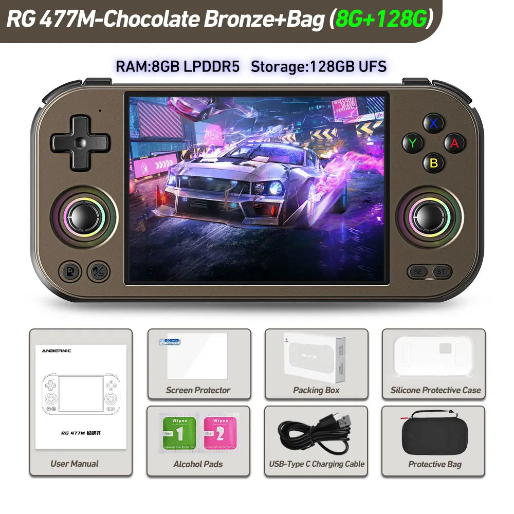 Anbernic RG477M Retro Handheld Game Console 4.7-inch LTPS 64 Bit Game Player Dimensity 8300 Online Multiplayer Streaming RG 477M