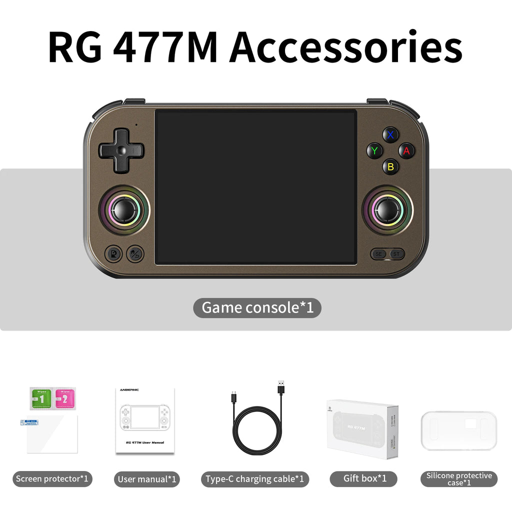 Anbernic RG477M Retro Handheld Game Console 4.7-inch LTPS 64 Bit Game Player Dimensity 8300 Online Multiplayer Streaming RG 477M