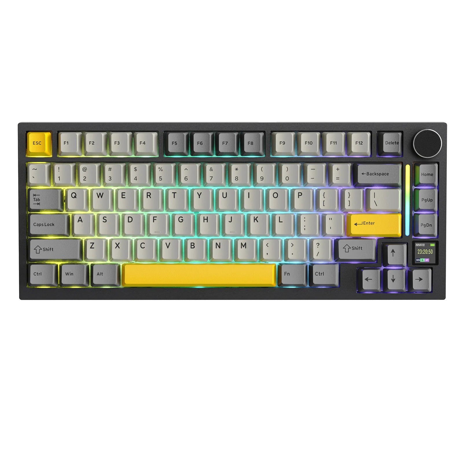 Attack Shark X820Ultra Wireless 75% Mechanical Gaming Keyboard with Screen & Knob Hot Swappable 2.4GHz/BT/Wired RGB