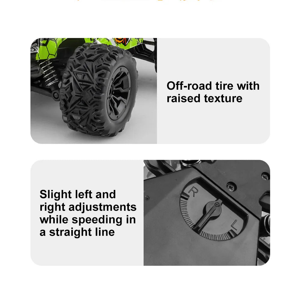 RC Off-road Car Toy 2.4G High Speed Remote Control 1:14  Bigfoot Climbing Model Car Shock Absorber With led light