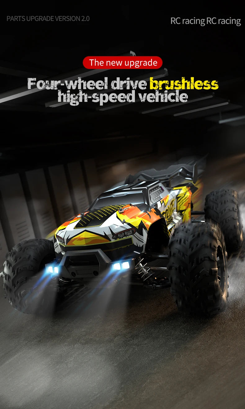 70KM/H High Speed RC Car 1/16 4x4 Remote Control Brushless Vehicle 2.4G 4WD Electric Off-Road Drift Crawler Toys for Children