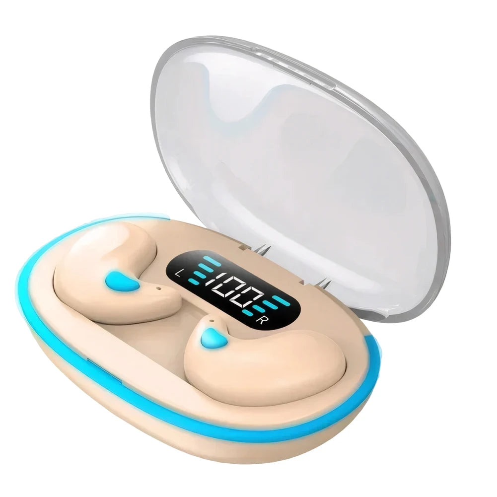 BT 5.3 Stereo Headphones Touch Control Sense-Free Micro Sleep Earbuds Open Ear Headsets for Running Fitness Learning Accessories