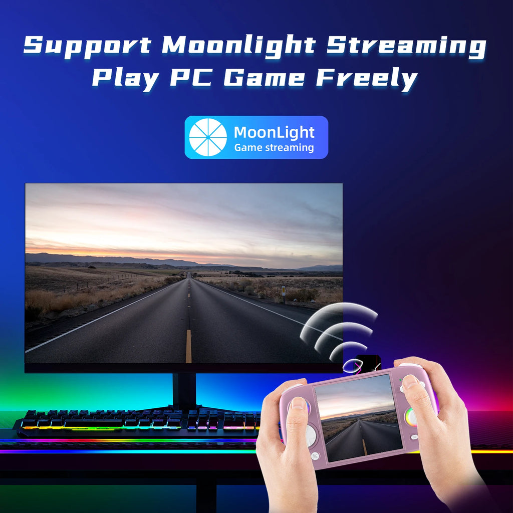ANBERNIC RG Cube Retro Handheld Game Console 64bit Android 13 Unisoc T820 3.95 Inch IPS Screen Hall Joystick RGB lighting effect