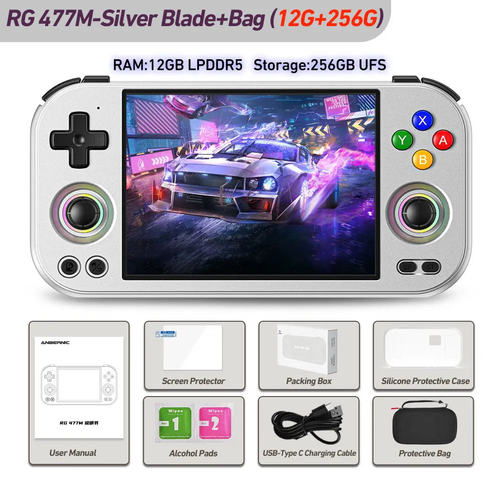 Anbernic RG477M Retro Handheld Game Console 4.7-inch LTPS 64 Bit Game Player Dimensity 8300 Online Multiplayer Streaming RG 477M