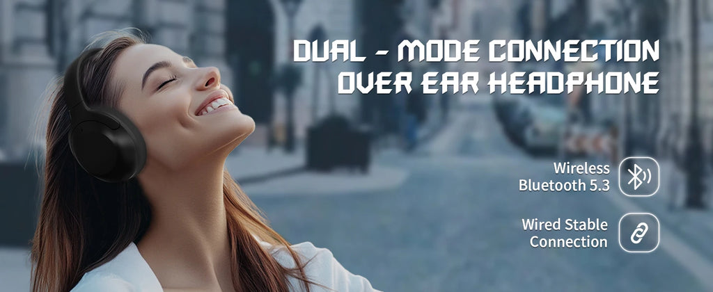 ATTACK SHARK G300 Wireless Bluetooth Headphone with ENC Noise Cancellation, Rechageable Over Ear Headset, 3.5MM Audio Jack
