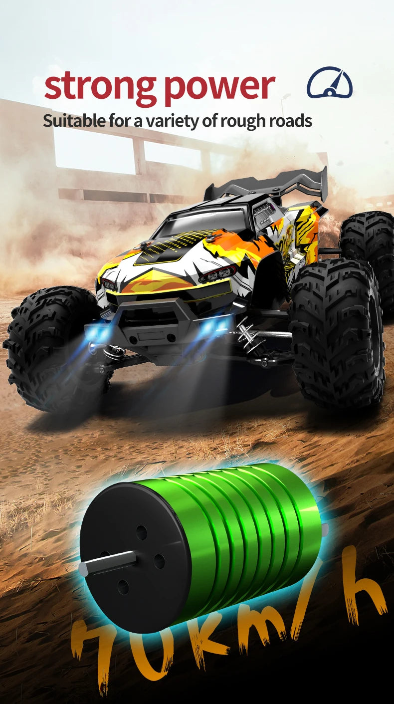 70KM/H High Speed RC Car 1/16 4x4 Remote Control Brushless Vehicle 2.4G 4WD Electric Off-Road Drift Crawler Toys for Children