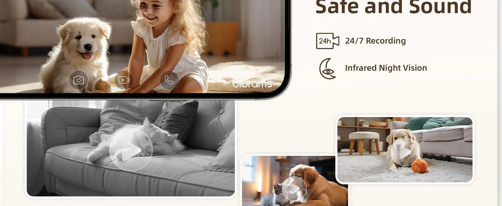 Baby Monitor Camera 2K HD Home Security Camera with Motion Detection and Two-Way Audio, Easy Setup, Clear Day & Night