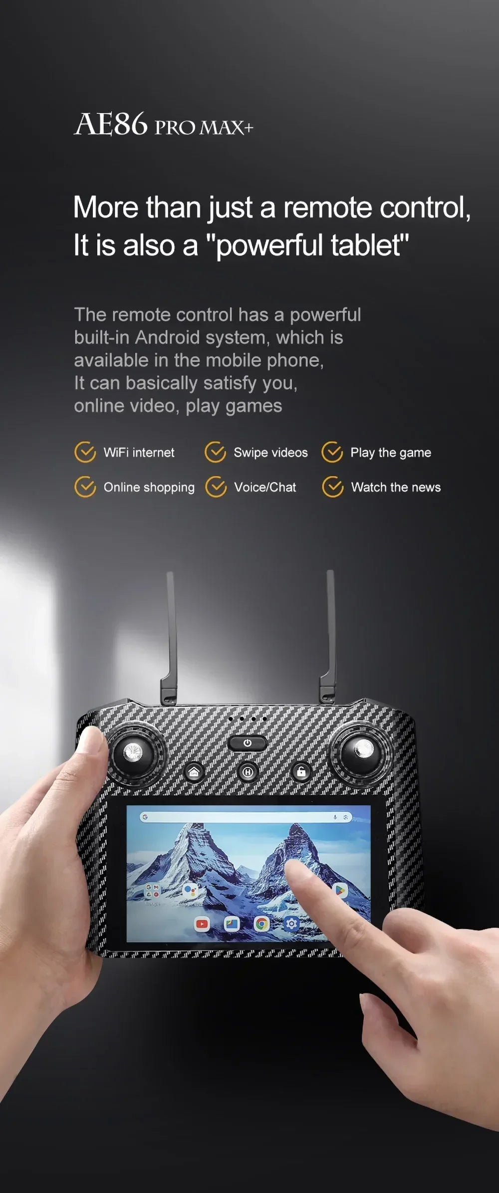 AE86 PRO MAX Professional Drone 10KM 3-Axis Gimbal RC Quadcopter 8K FPV Dual Camera GPS Obstacle Avoidance Drone with LED Screen