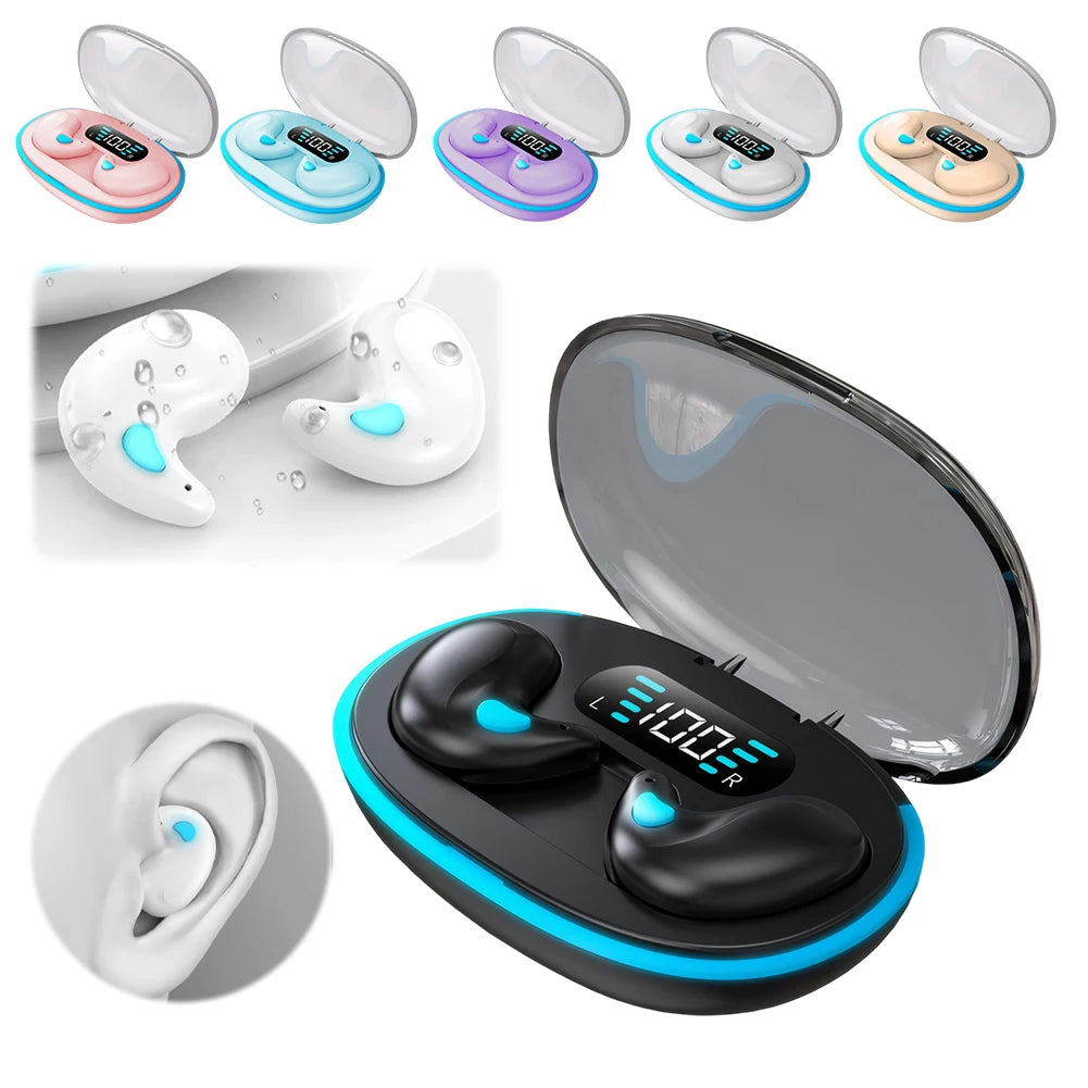 BT 5.3 Stereo Headphones Touch Control Sense-Free Micro Sleep Earbuds Open Ear Headsets for Running Fitness Learning Accessories