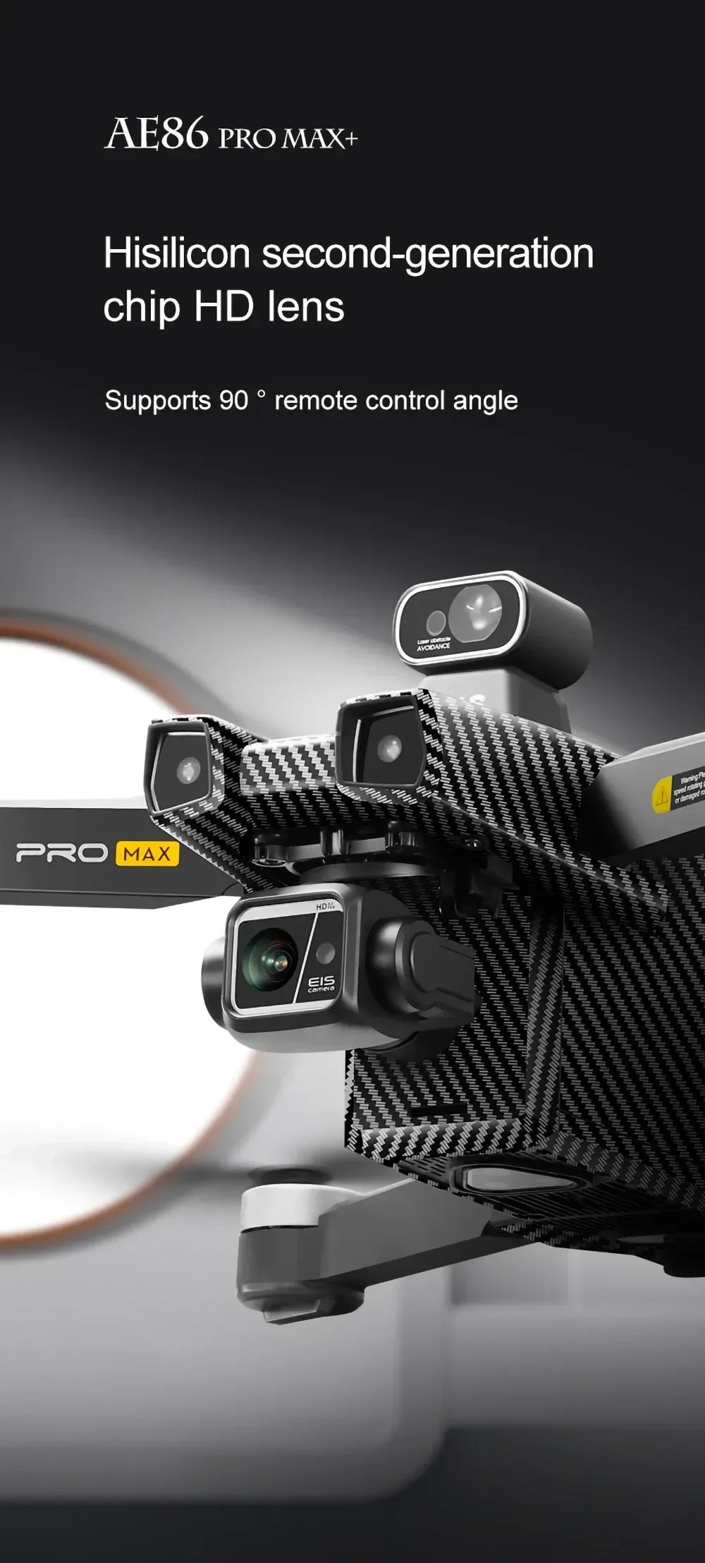 AE86 PRO MAX Professional Drone 10KM 3-Axis Gimbal RC Quadcopter 8K FPV Dual Camera GPS Obstacle Avoidance Drone with LED Screen