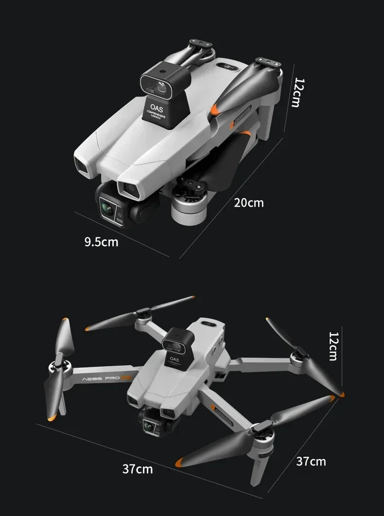 AE86 PRO MAX Professional Drone 10KM 3-Axis Gimbal RC Quadcopter 8K FPV Dual Camera GPS Obstacle Avoidance Drone with LED Screen