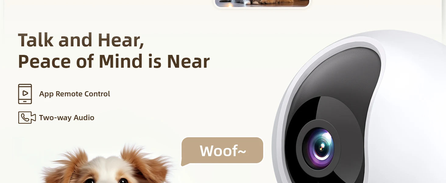Baby Monitor Camera 2K HD Home Security Camera with Motion Detection and Two-Way Audio, Easy Setup, Clear Day & Night