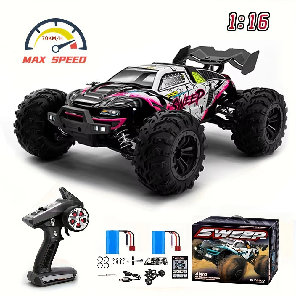 70KM/H High Speed RC Car 1/16 4x4 Remote Control Brushless Vehicle 2.4G 4WD Electric Off-Road Drift Crawler Toys for Children