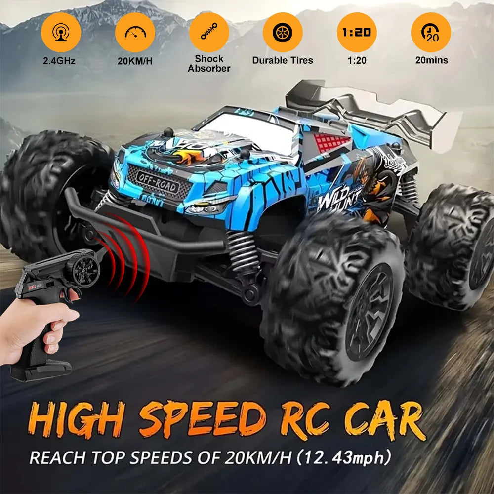 RC Off-road Car Toy 2.4G High Speed Remote Control 1:14  Bigfoot Climbing Model Car Shock Absorber With led light