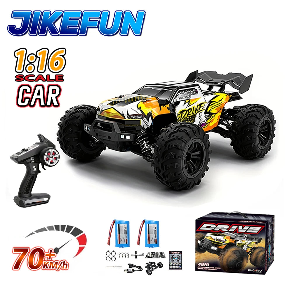 70KM/H High Speed RC Car 1/16 4x4 Remote Control Brushless Vehicle 2.4G 4WD Electric Off-Road Drift Crawler Toys for Children