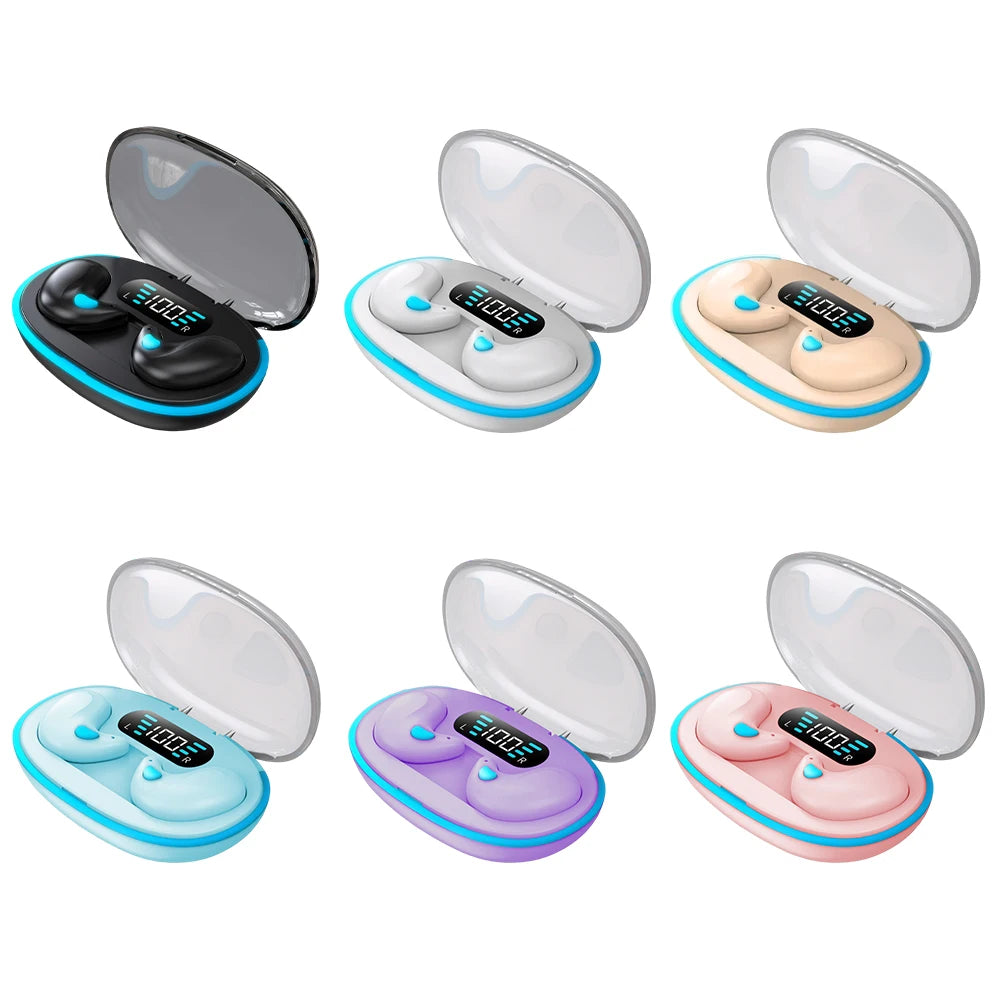 BT 5.3 Stereo Headphones Touch Control Sense-Free Micro Sleep Earbuds Open Ear Headsets for Running Fitness Learning Accessories
