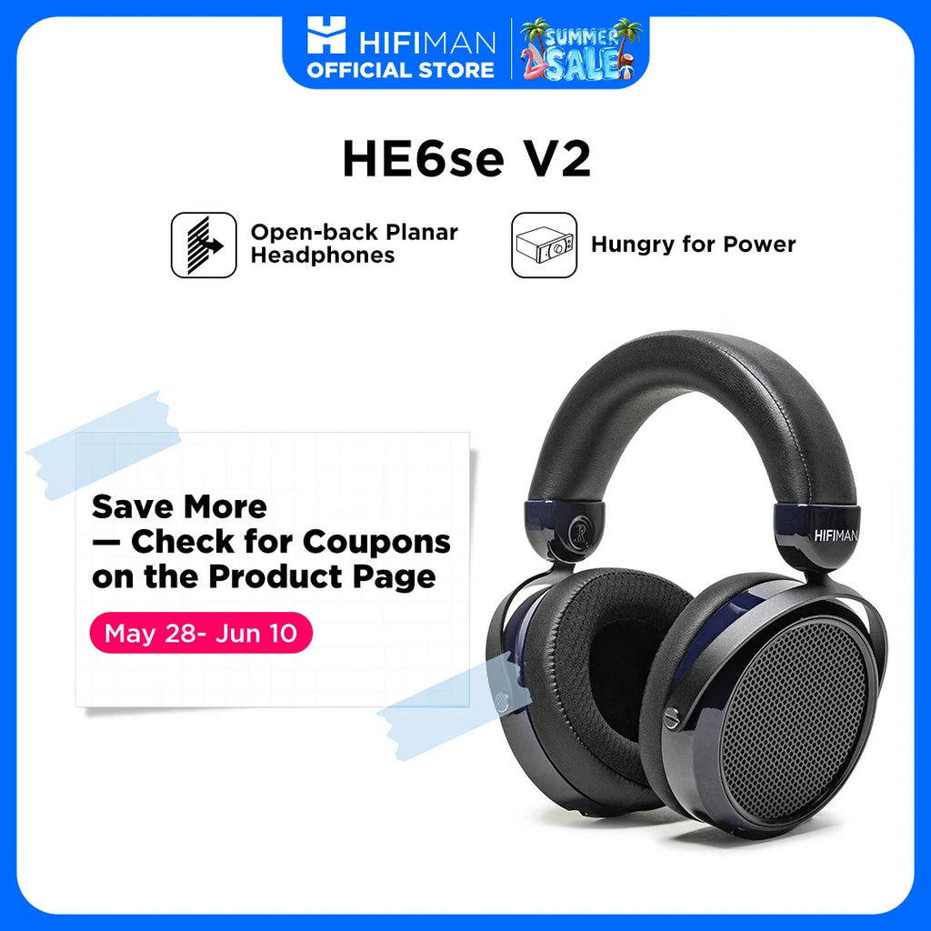 HIFIMAN HE6se Full-Size Over Ear Planar Magnetic Audiophile Headphones