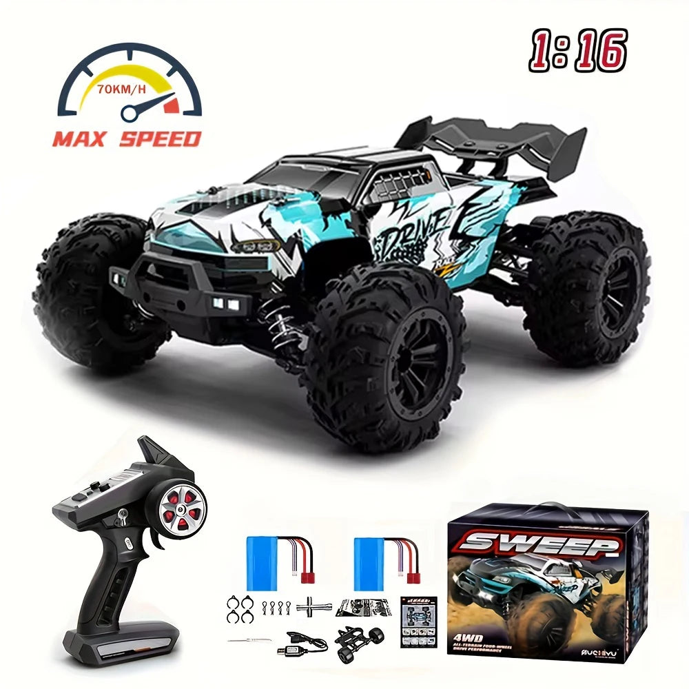 70KM/H High Speed RC Car 1/16 4x4 Remote Control Brushless Vehicle 2.4G 4WD Electric Off-Road Drift Crawler Toys for Children