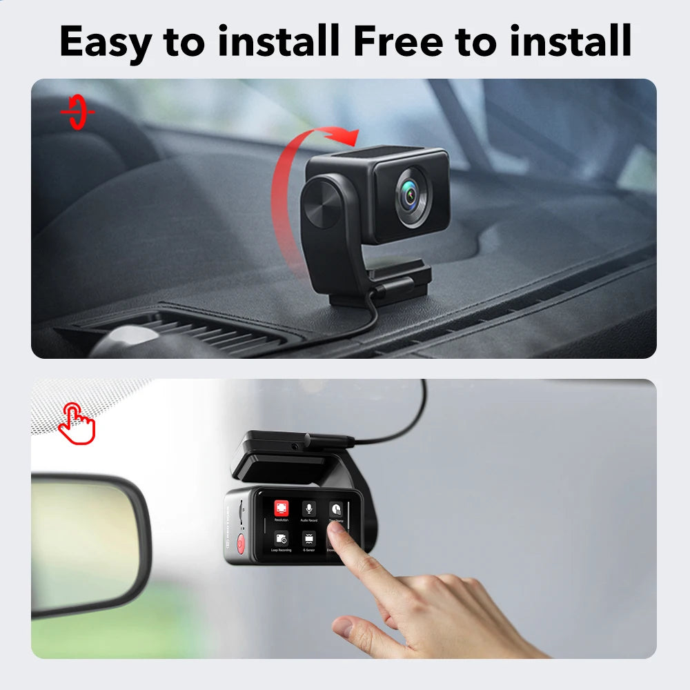 REDTIGER A4 Dash Camera Front and Rear 4k Dash Cam Drive Recorder for WiFi GPS Car Dvr for 24H Parking Mode Black Box for Car