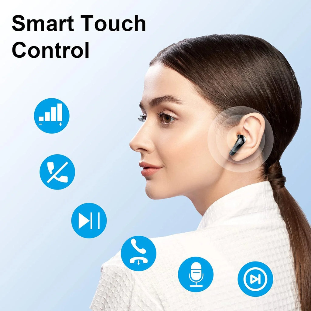 Q13 Bluetooth 5.4 Earbuds | 47H Playtime LED Display | IP7 Waterproof HiFi Sound ENC Mic | Touch Control Wireless Headphones.