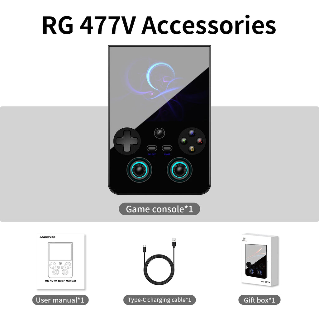 ANBERNIC RG 477V Retro Game Console Android 14 Dimensity 8300 Game Player 4.7" LTPS In-Cell Screen 5500mAh Wi-Fi 6E Hall joystic