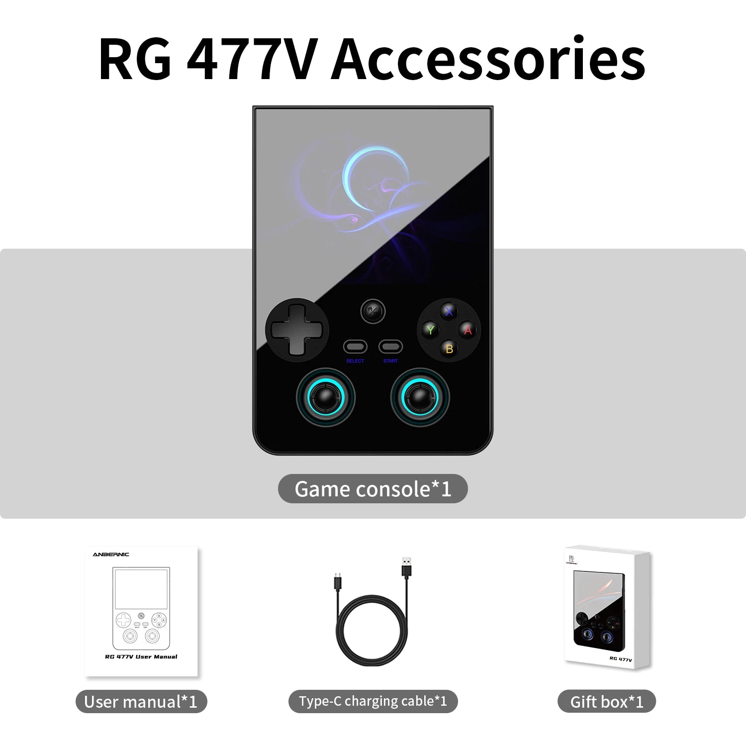 ANBERNIC RG 477V Retro Game Console Android 14 Dimensity 8300 Game Player 4.7" LTPS In-Cell Screen 5500mAh Wi-Fi 6E Hall joystic