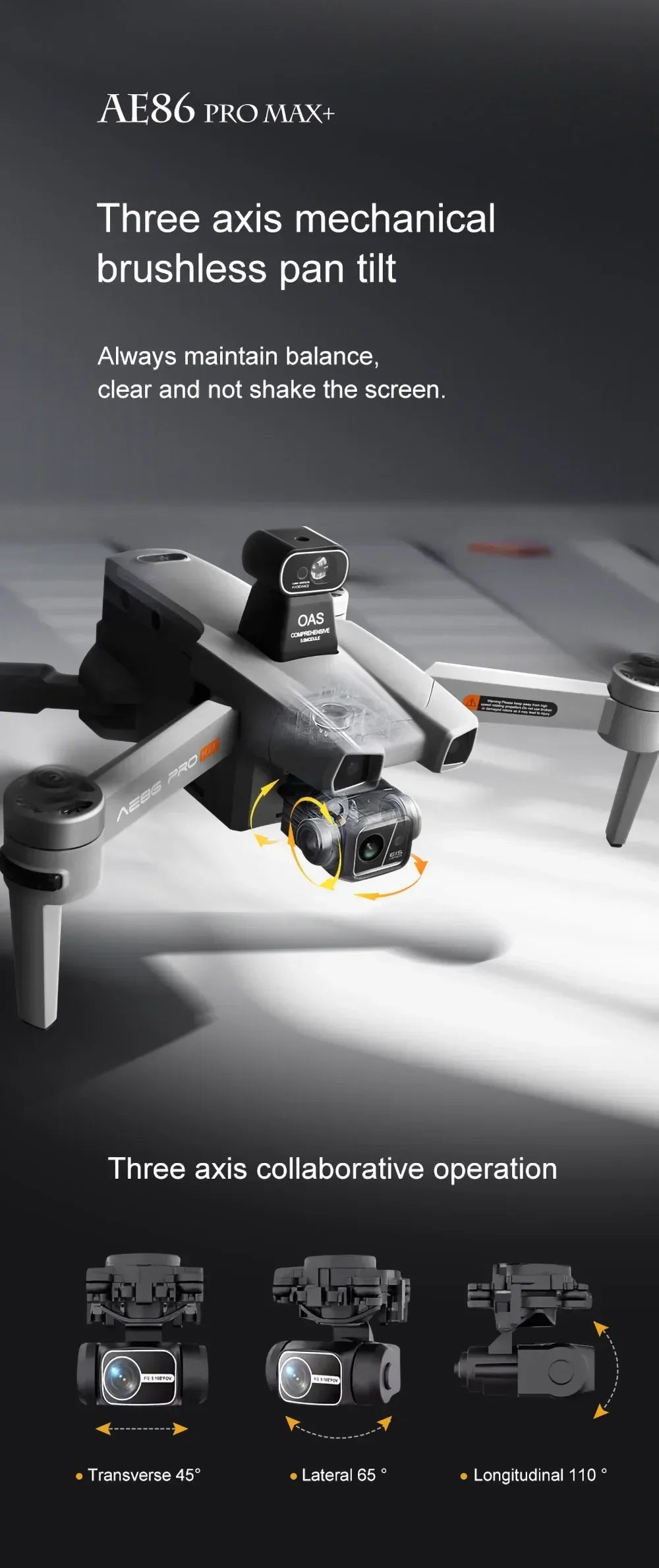 AE86 PRO MAX Professional Drone 10KM 3-Axis Gimbal RC Quadcopter 8K FPV Dual Camera GPS Obstacle Avoidance Drone with LED Screen