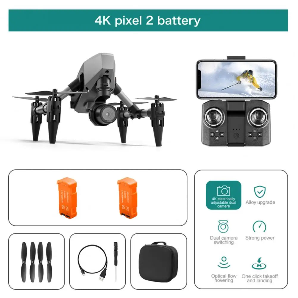 Remote Control Drone with 4K Dual Cameras Obstacle Avoidance Optical Flow Positioning Headless Kids Adults Beginner Foldable 2.4