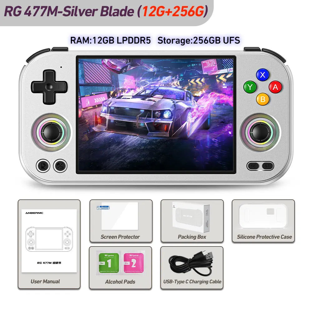 Anbernic RG477M Retro Handheld Game Console 4.7-inch LTPS 64 Bit Game Player Dimensity 8300 Online Multiplayer Streaming RG 477M