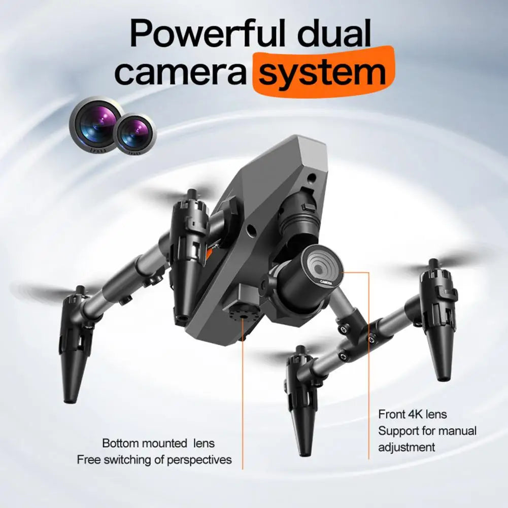 Remote Control Drone with 4K Dual Cameras Obstacle Avoidance Optical Flow Positioning Headless Kids Adults Beginner Foldable 2.4