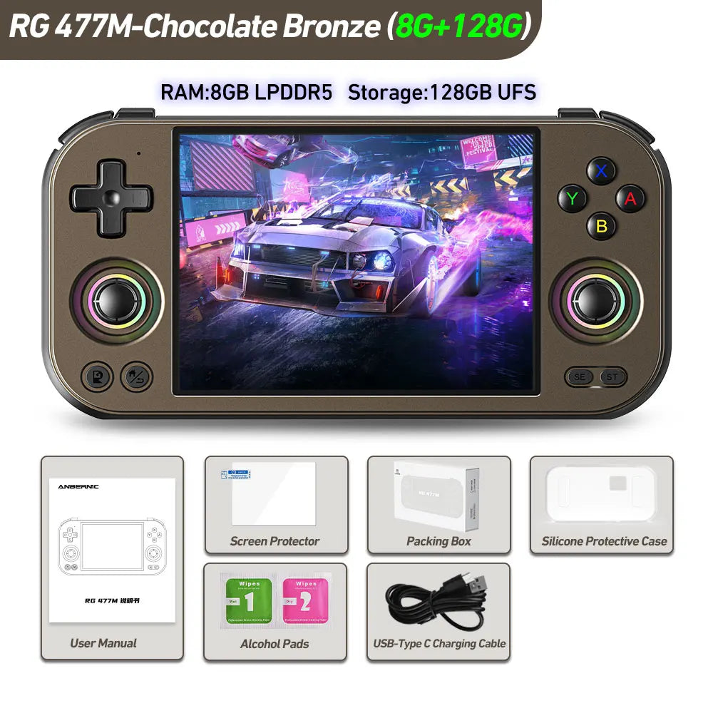Anbernic RG477M Retro Handheld Game Console 4.7-inch LTPS 64 Bit Game Player Dimensity 8300 Online Multiplayer Streaming RG 477M
