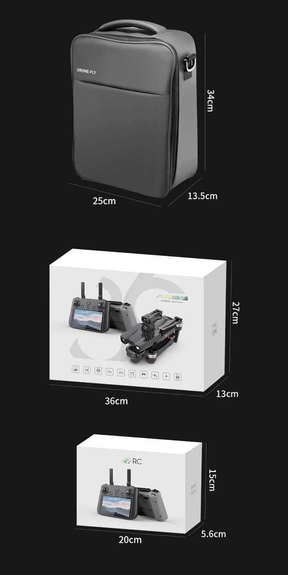 AE86 PRO MAX Professional Drone 10KM 3-Axis Gimbal RC Quadcopter 8K FPV Dual Camera GPS Obstacle Avoidance Drone with LED Screen