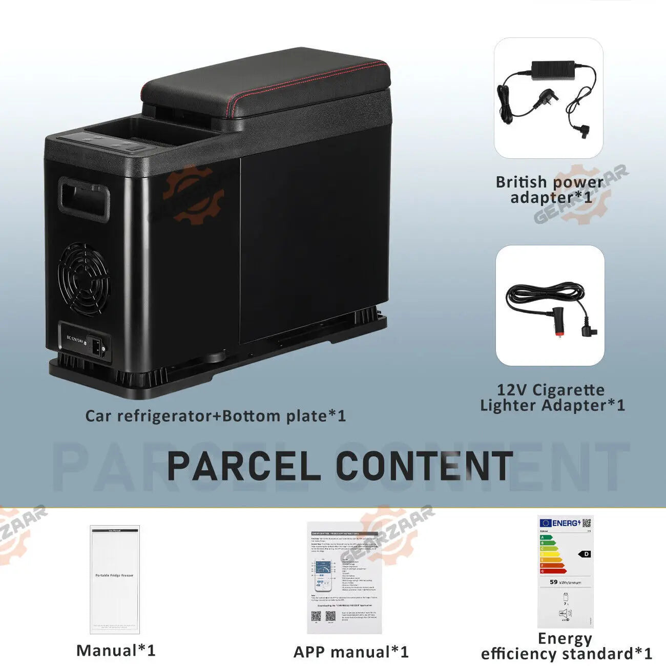 8L Armrest Freezer Cooler Mini Fridge 12/24 V With Compressor For Car MPV