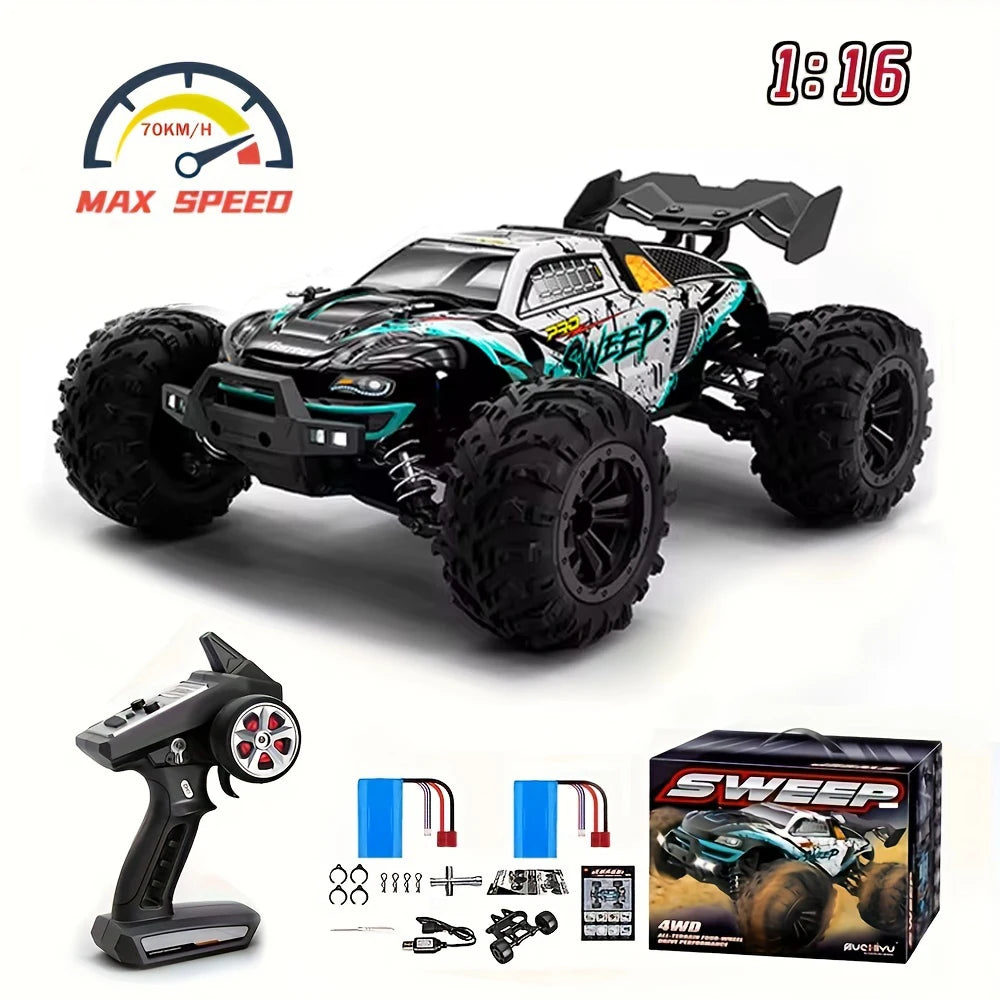 70KM/H High Speed RC Car 1/16 4x4 Remote Control Brushless Vehicle 2.4G 4WD Electric Off-Road Drift Crawler Toys for Children