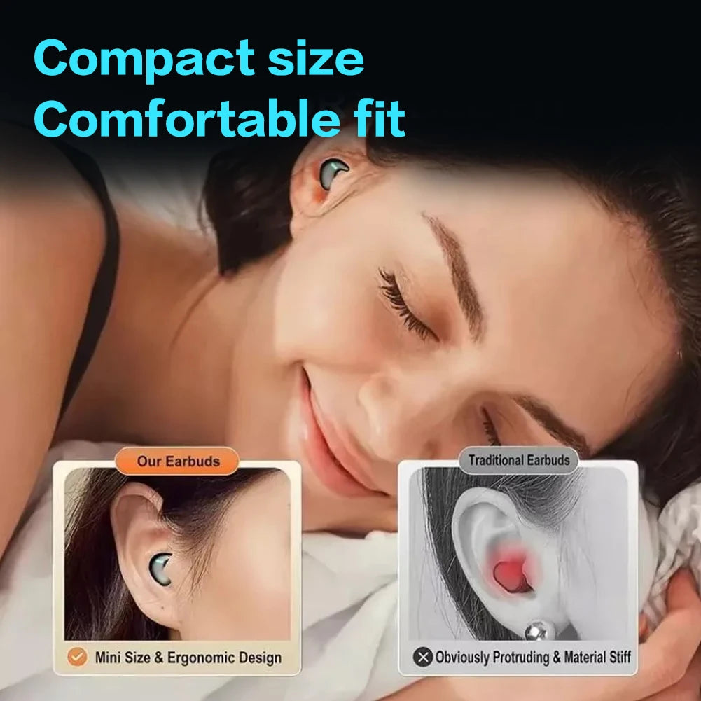 BT 5.3 Stereo Headphones Touch Control Sense-Free Micro Sleep Earbuds Open Ear Headsets for Running Fitness Learning Accessories