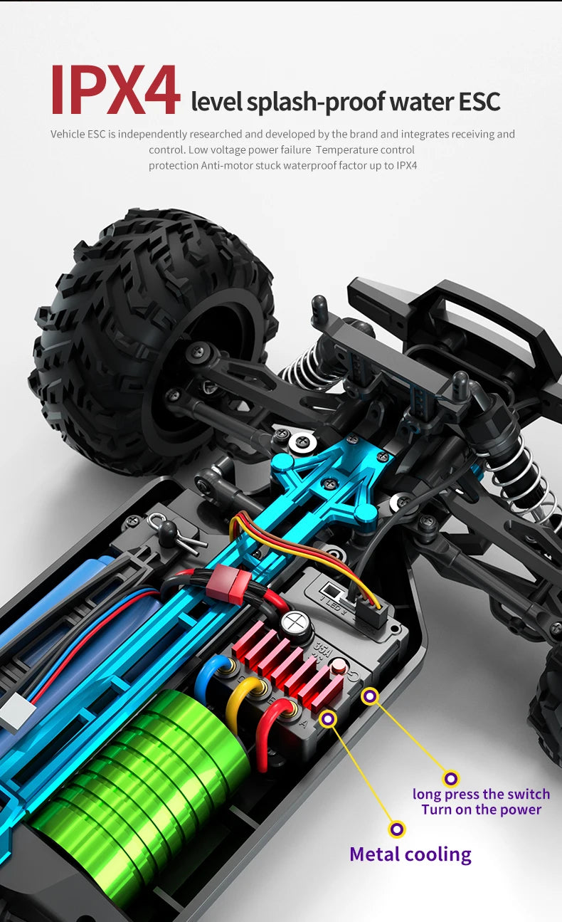 70KM/H High Speed RC Car 1/16 4x4 Remote Control Brushless Vehicle 2.4G 4WD Electric Off-Road Drift Crawler Toys for Children
