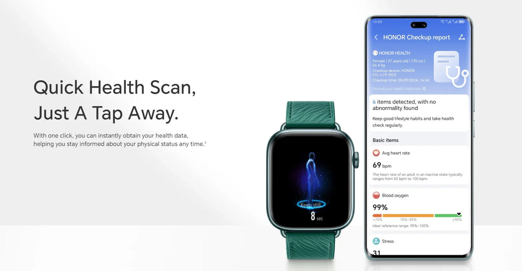 HONOR Watch 5, Smartwatch, 15 Days of Battery Life,1.85-inch AMOLED Screen, 5ATM and IP68, GPS,BT5.2, Android and iOS